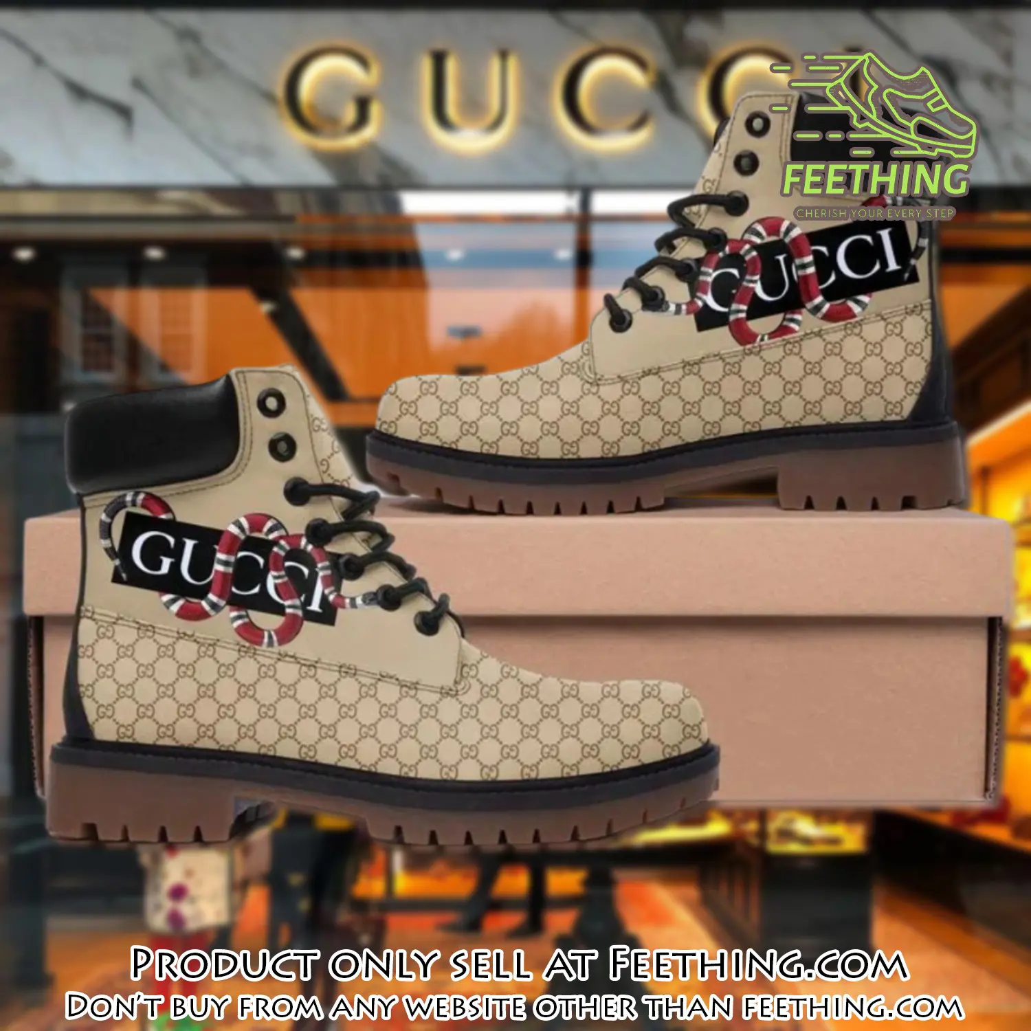 Gucci snake beige luxury brand boots premium gifts for men women ft3555735